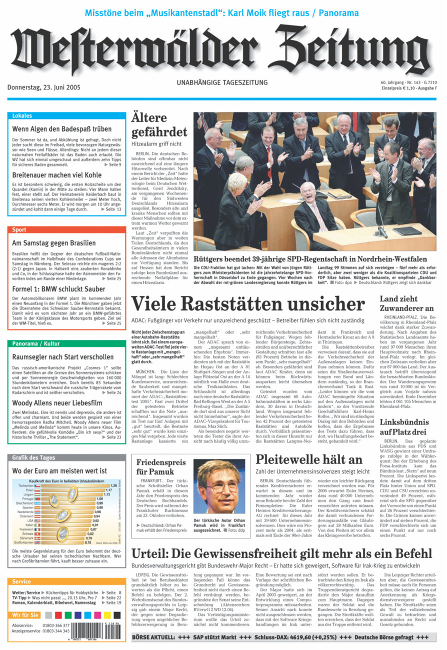Westerwälder Zeitung vom Donnerstag, 23.06.2005