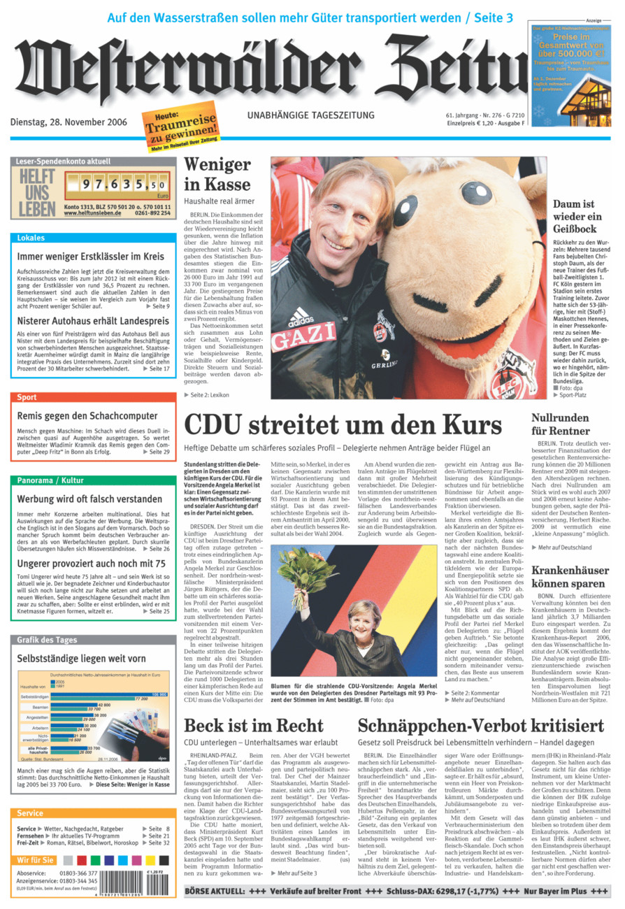 Westerwälder Zeitung vom Dienstag, 28.11.2006