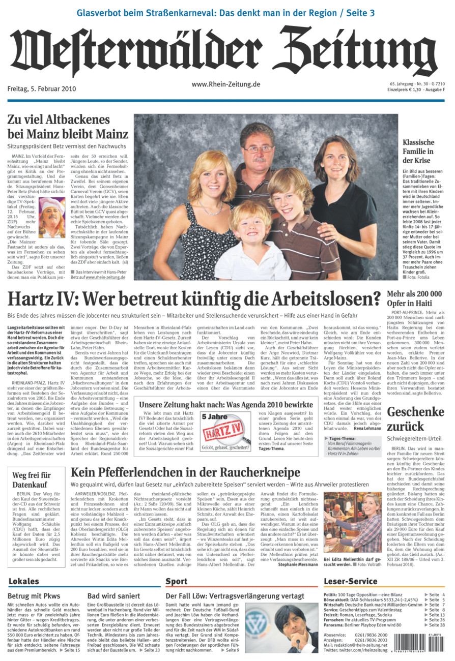 Westerwälder Zeitung vom Freitag, 05.02.2010