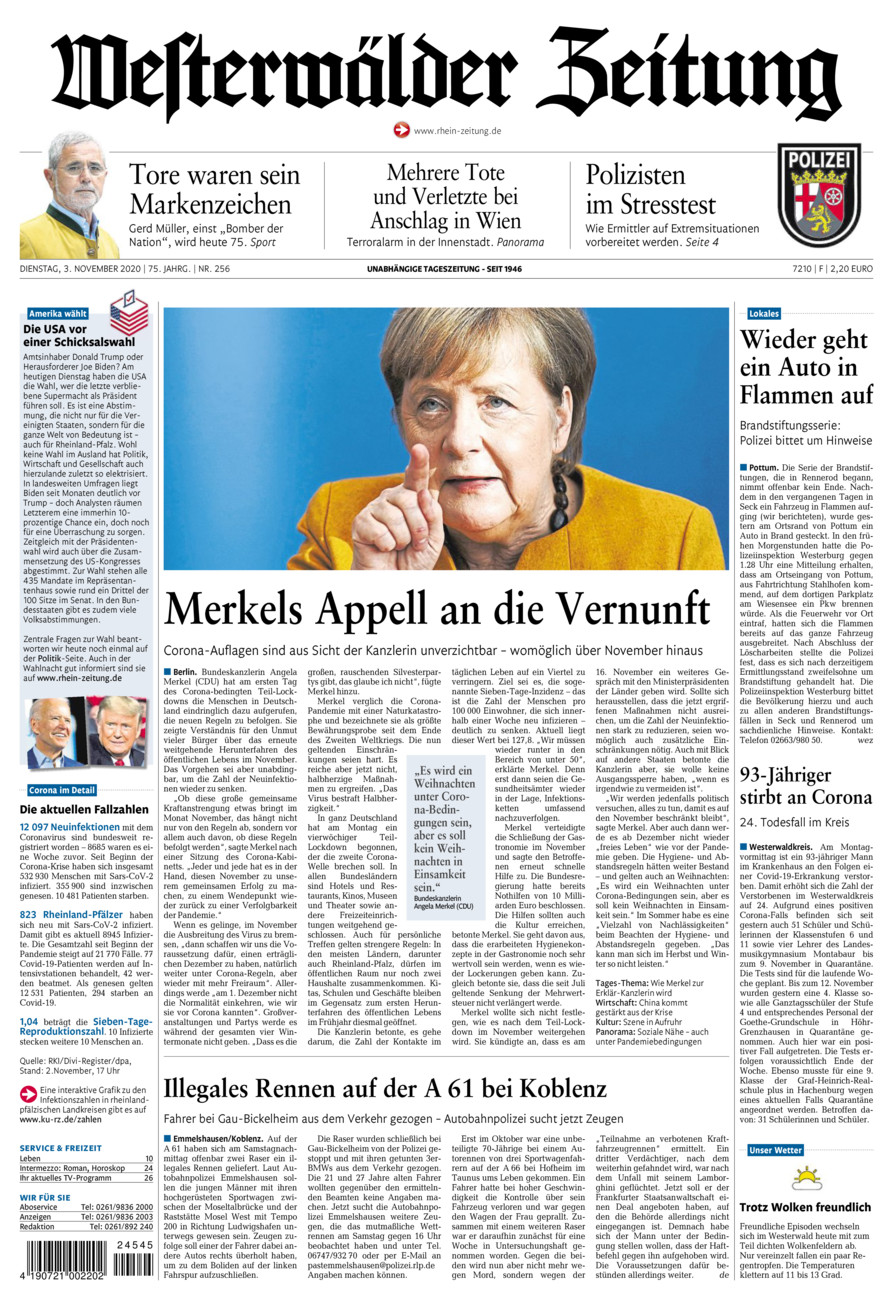Westerwälder Zeitung vom Dienstag, 03.11.2020