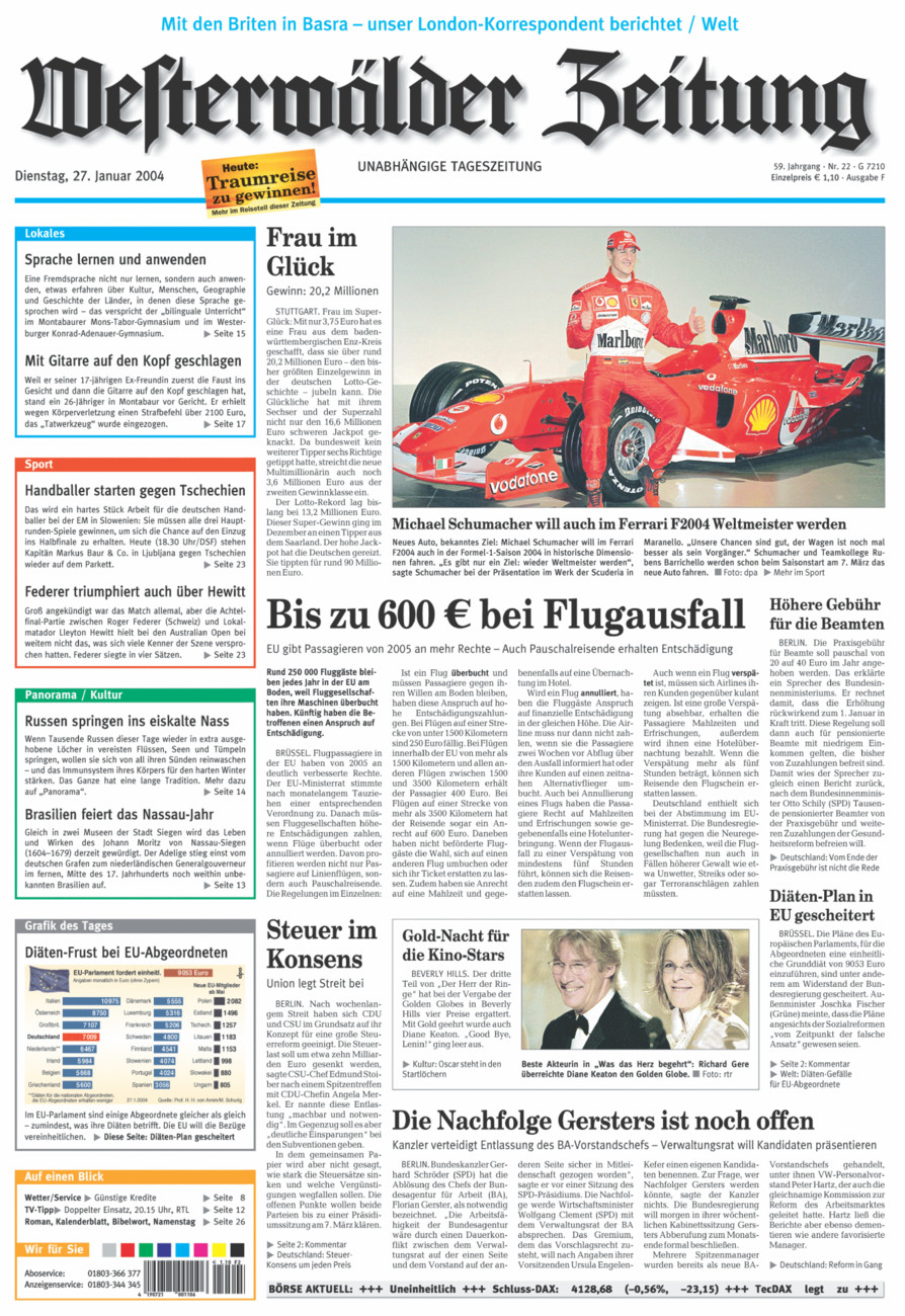 Westerwälder Zeitung vom Dienstag, 27.01.2004