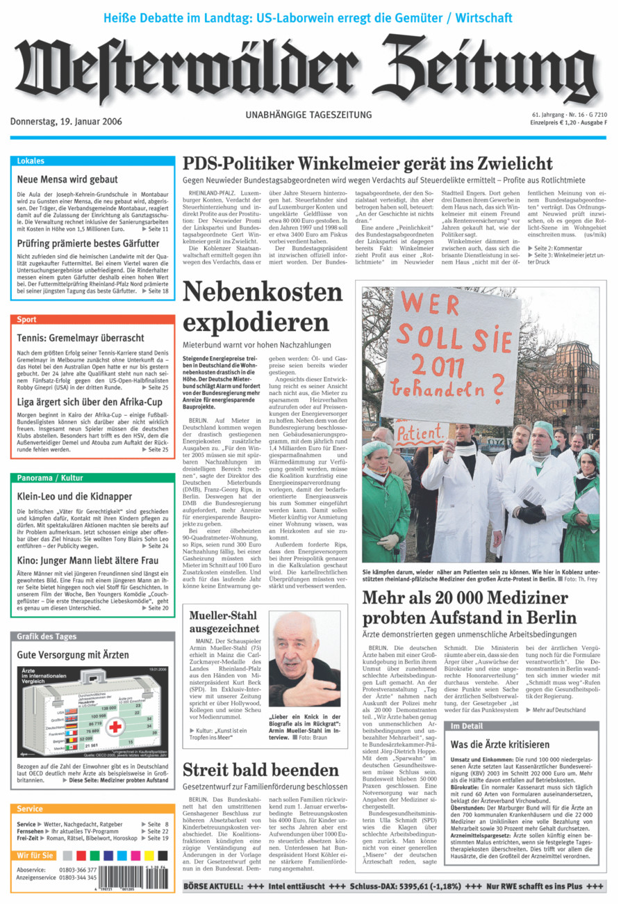 Westerwälder Zeitung vom Donnerstag, 19.01.2006