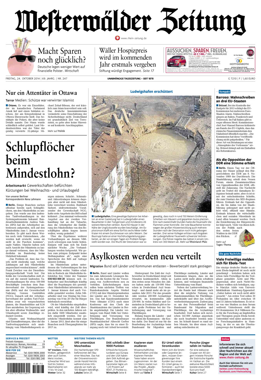 Westerwälder Zeitung vom Freitag, 24.10.2014