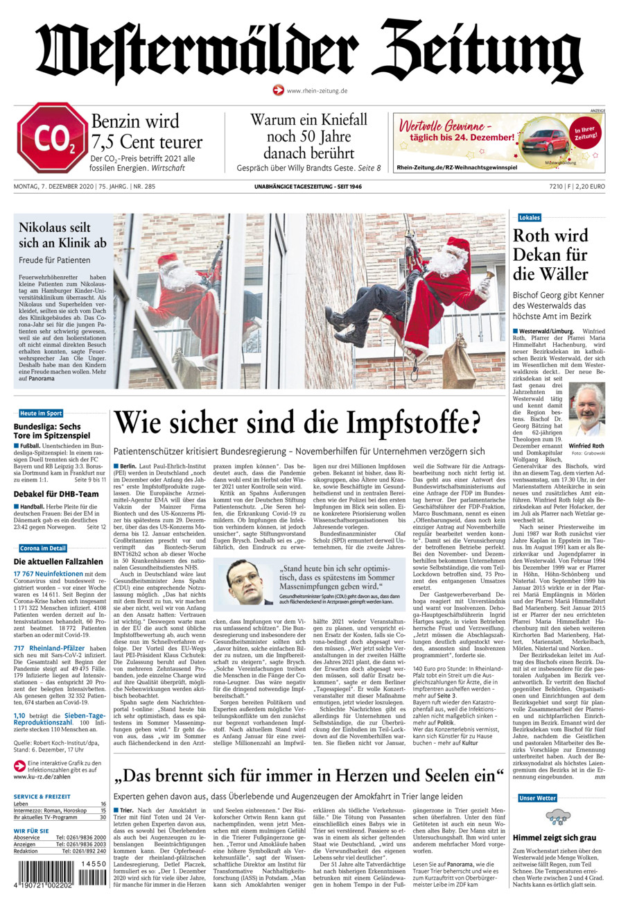 Westerwälder Zeitung vom Montag, 07.12.2020