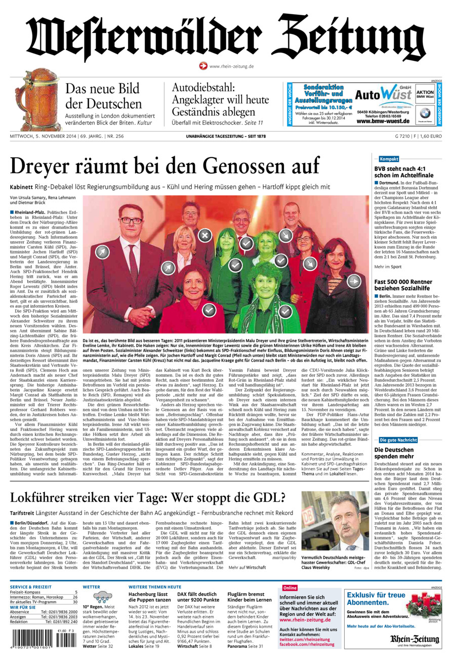 Westerwälder Zeitung vom Mittwoch, 05.11.2014