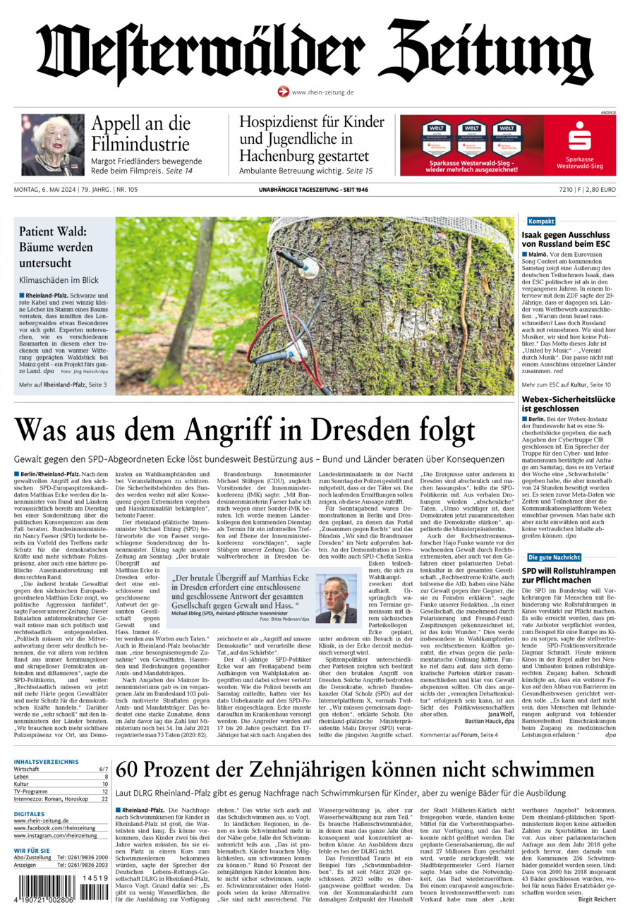 Westerwälder Zeitung vom Montag, 06.05.2024