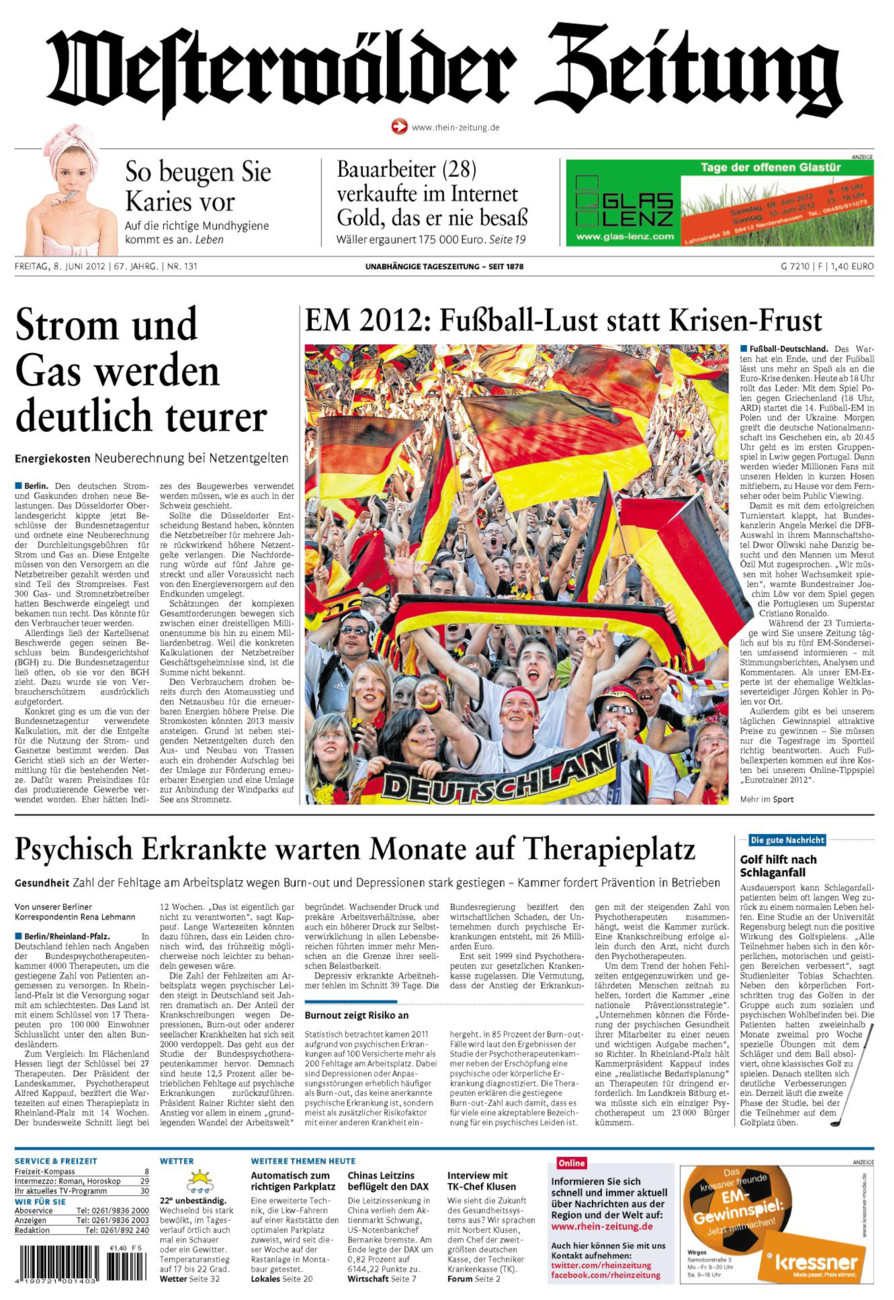Westerwälder Zeitung vom Freitag, 08.06.2012