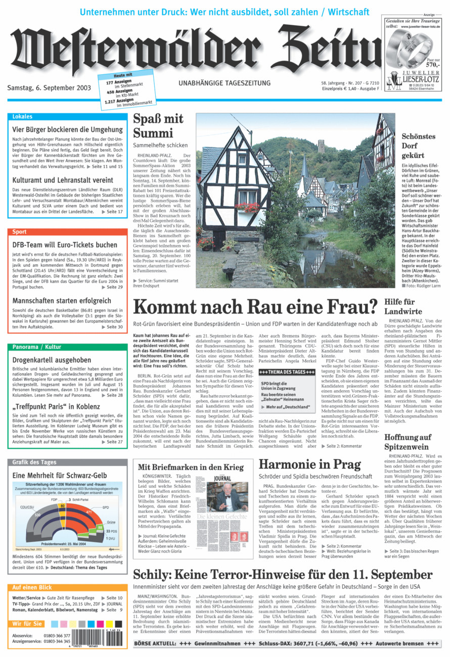 Westerwälder Zeitung vom Samstag, 06.09.2003