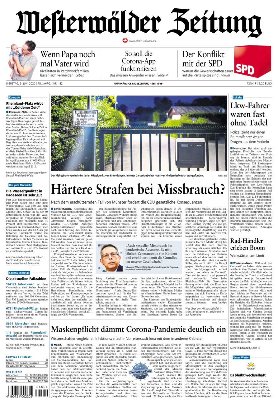Westerwälder Zeitung vom Dienstag, 09.06.2020