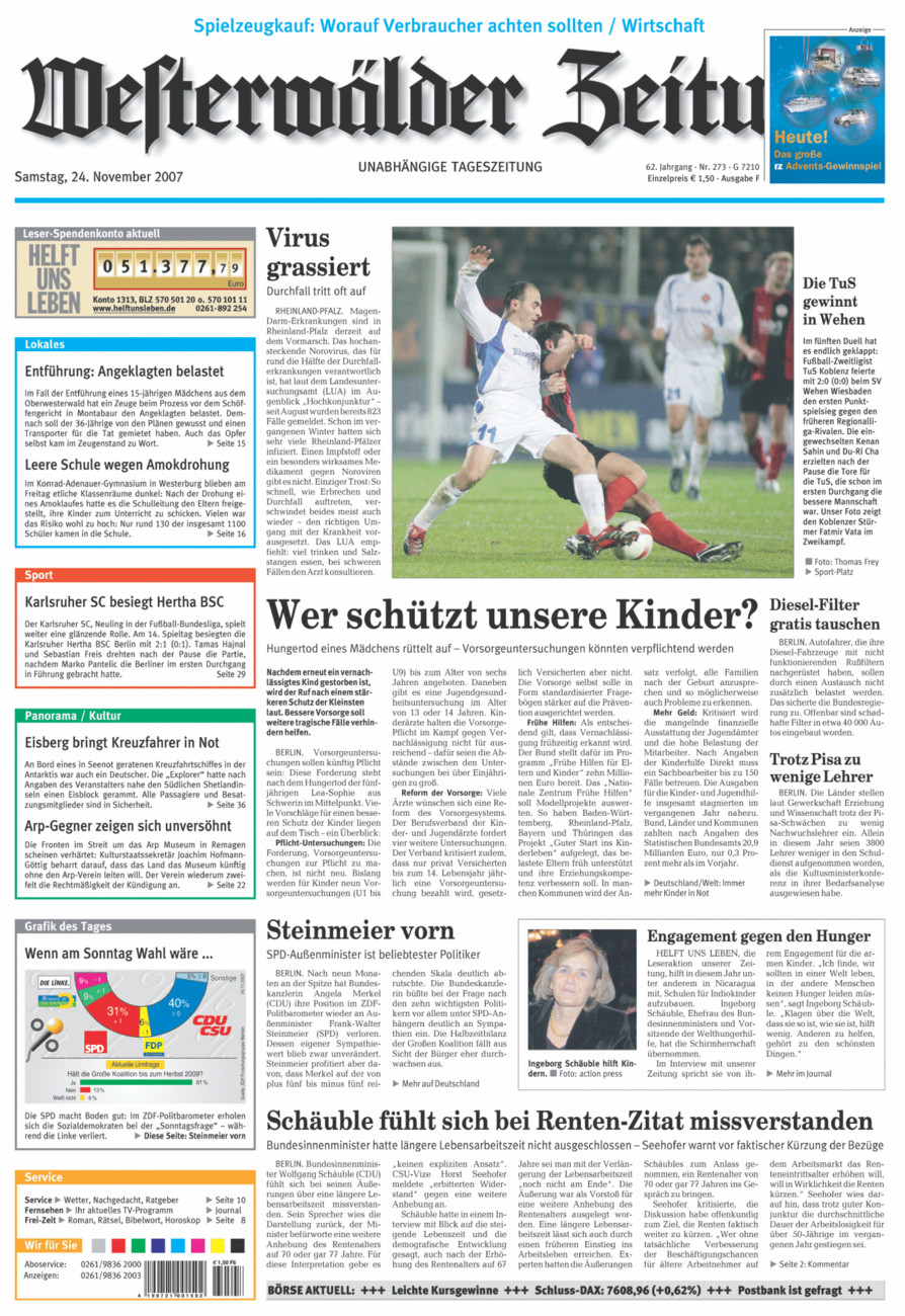 Westerwälder Zeitung vom Samstag, 24.11.2007