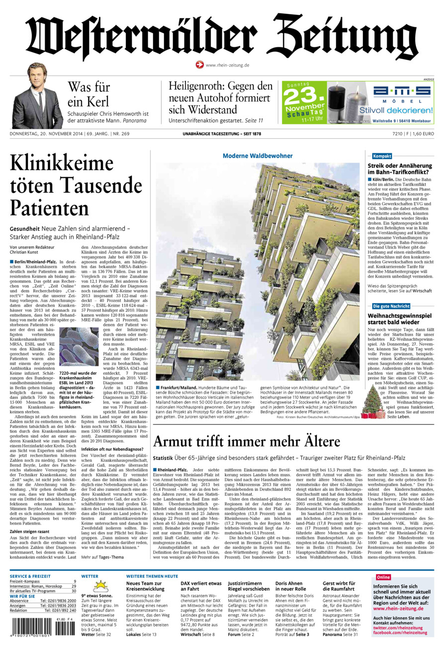 Westerwälder Zeitung vom Donnerstag, 20.11.2014