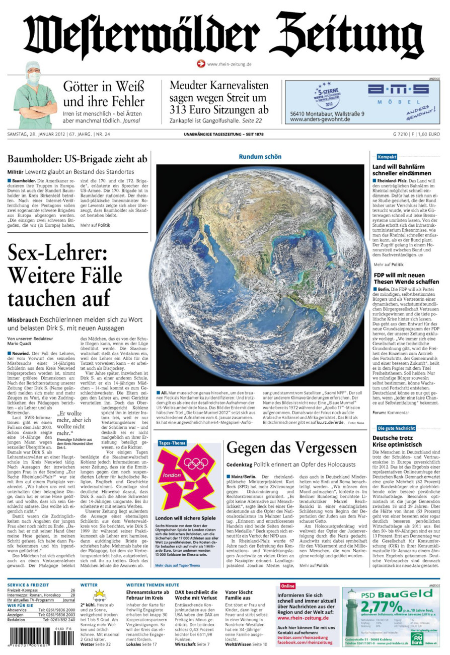 Westerwälder Zeitung vom Samstag, 28.01.2012