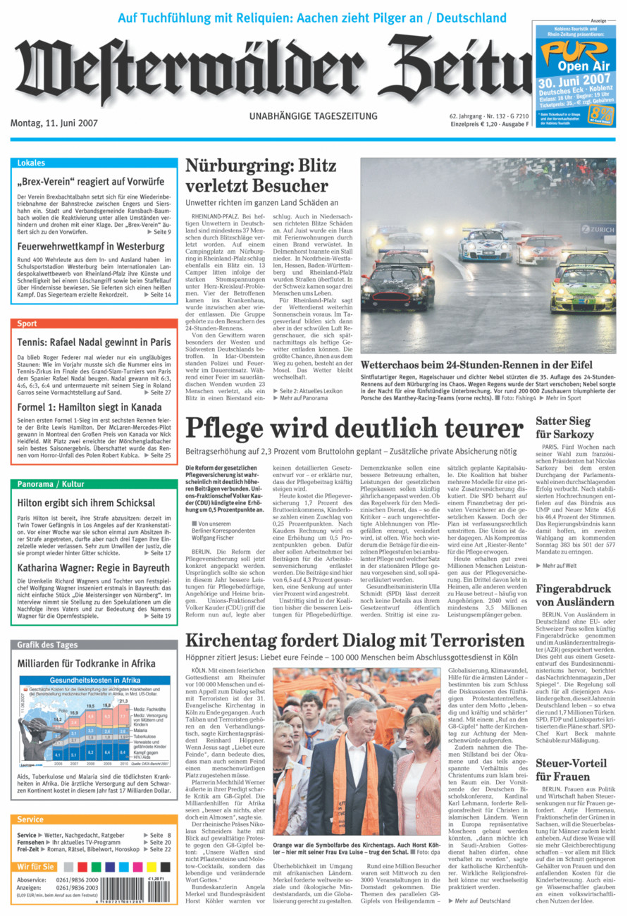 Westerwälder Zeitung vom Montag, 11.06.2007
