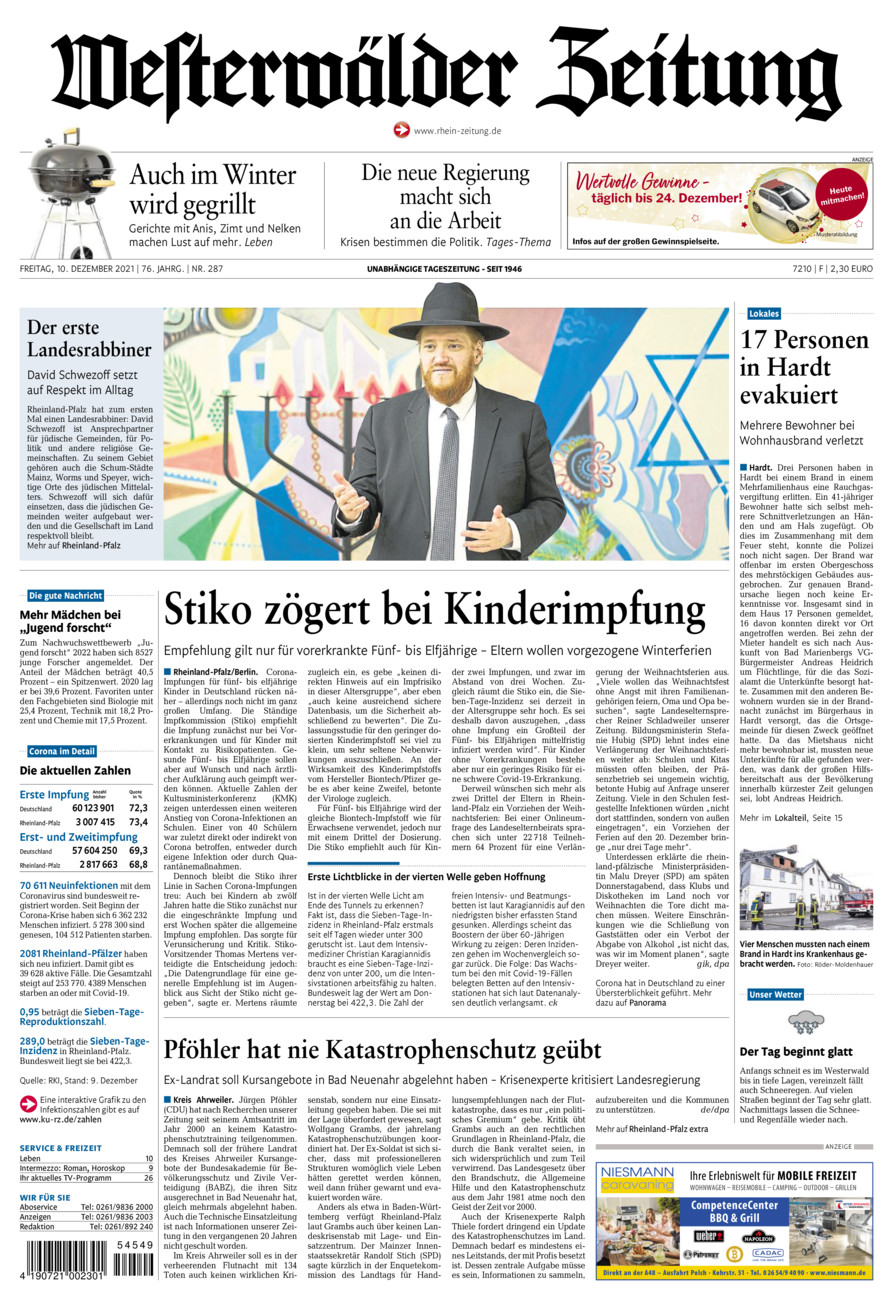 Westerwälder Zeitung vom Freitag, 10.12.2021