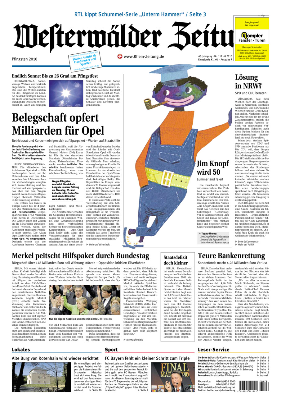 Westerwälder Zeitung vom Samstag, 22.05.2010