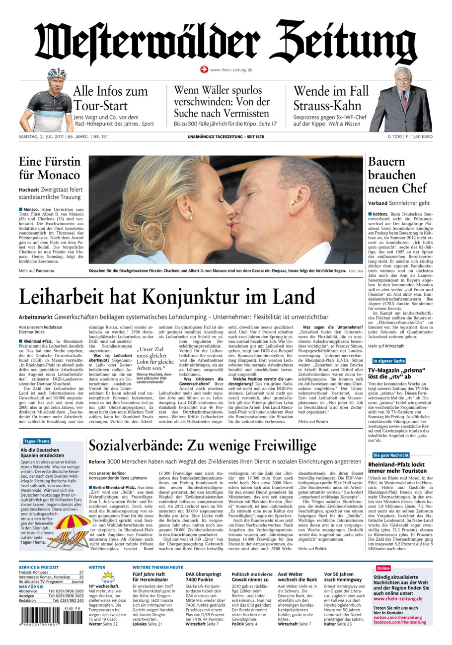 Westerwälder Zeitung vom Samstag, 02.07.2011