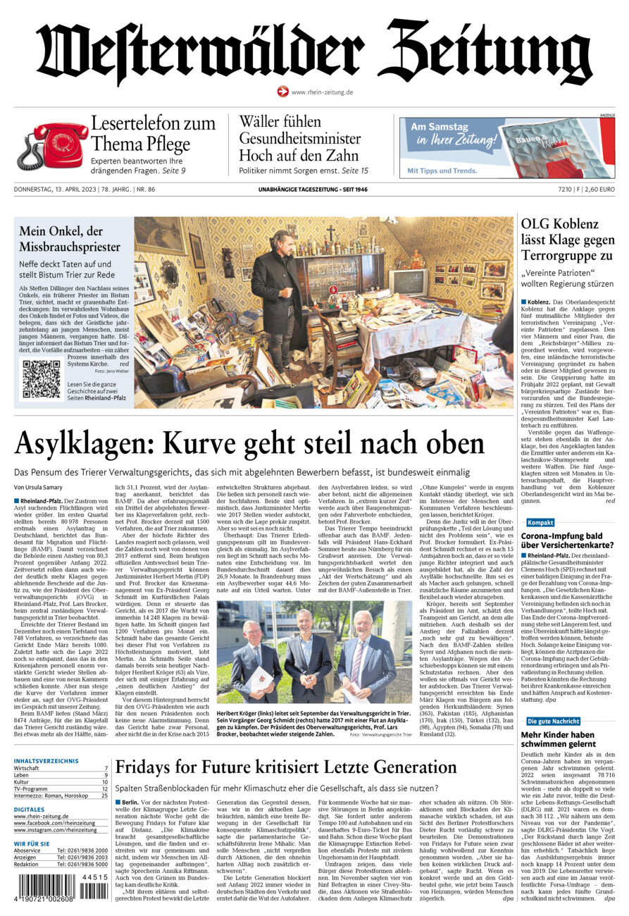 Westerwälder Zeitung vom Donnerstag, 13.04.2023