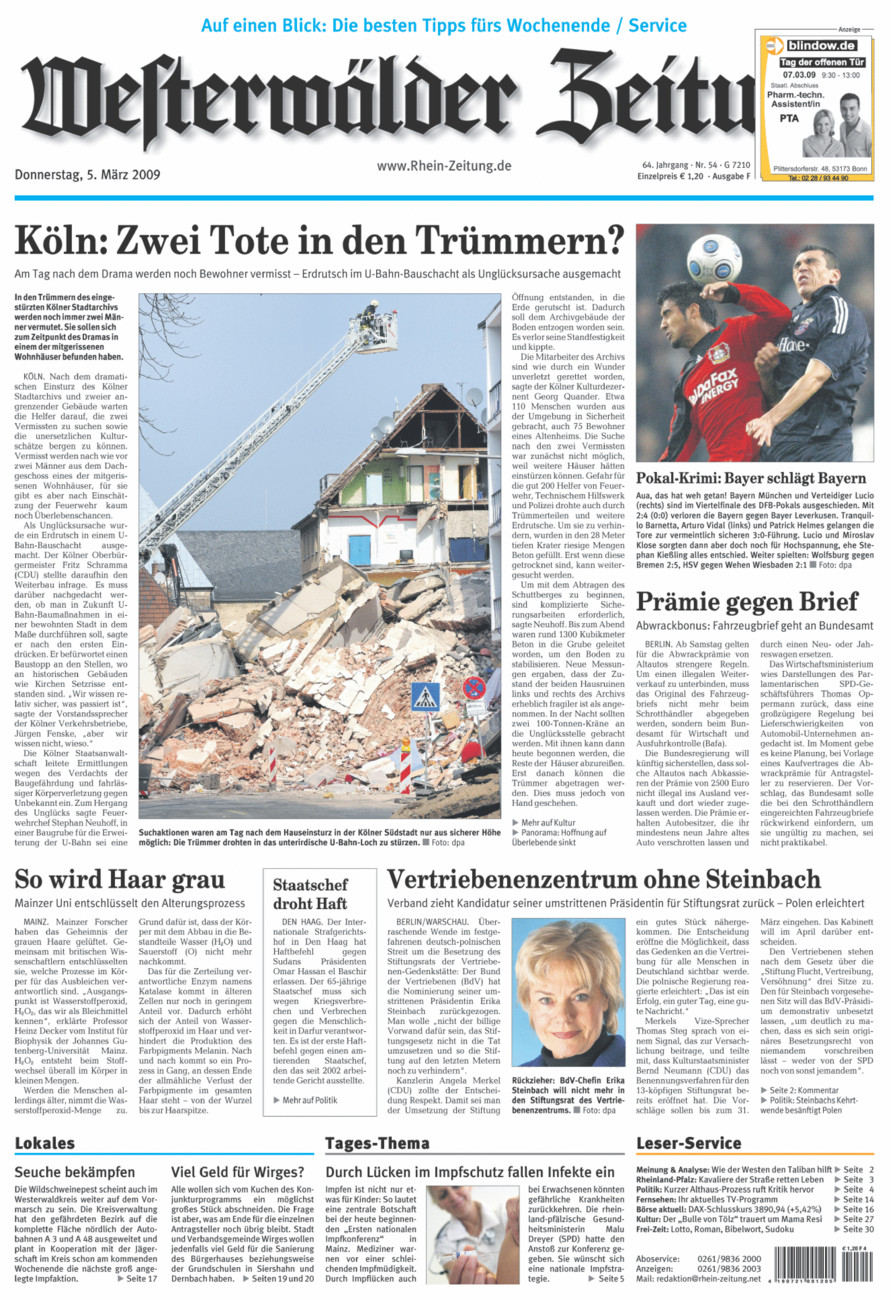 Westerwälder Zeitung vom Donnerstag, 05.03.2009