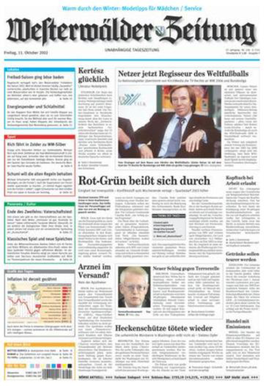 Westerwälder Zeitung vom Freitag, 11.10.2002