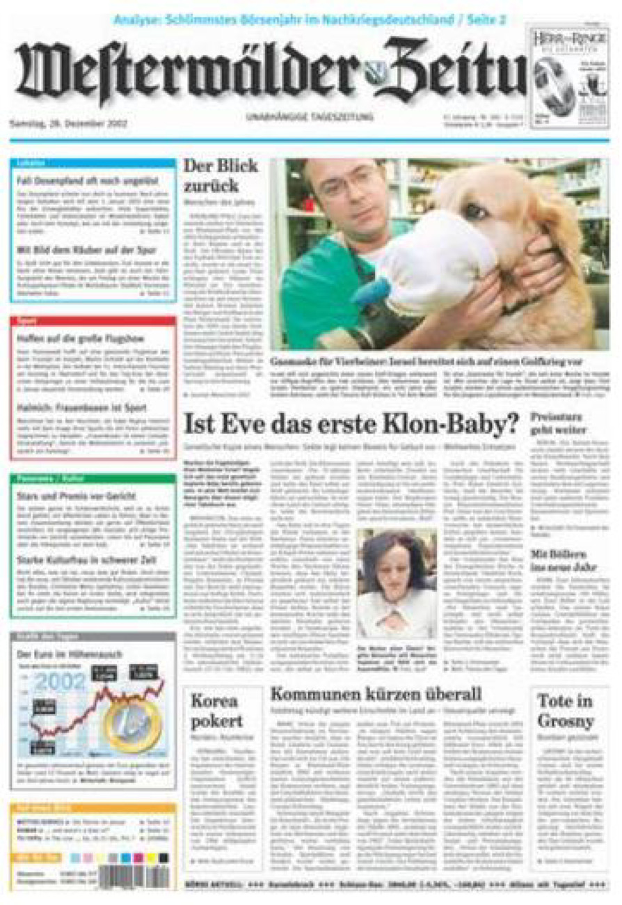 Westerwälder Zeitung vom Samstag, 28.12.2002