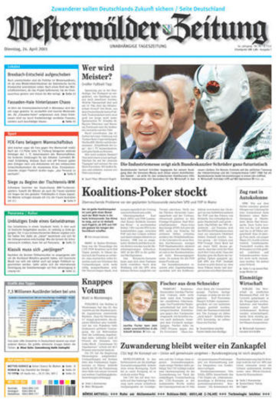 Westerwälder Zeitung vom Dienstag, 24.04.2001