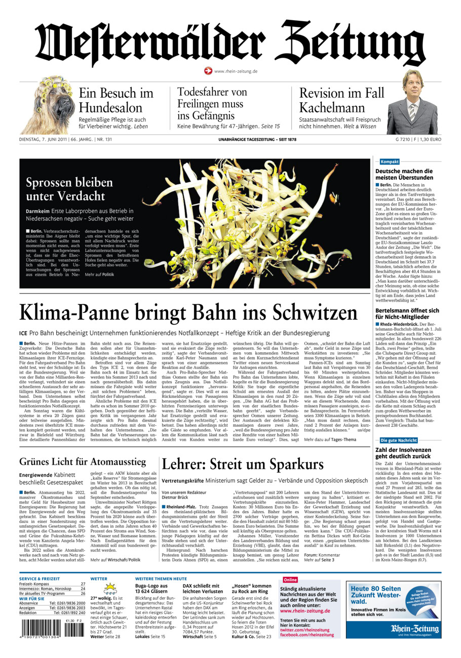 Westerwälder Zeitung vom Dienstag, 07.06.2011
