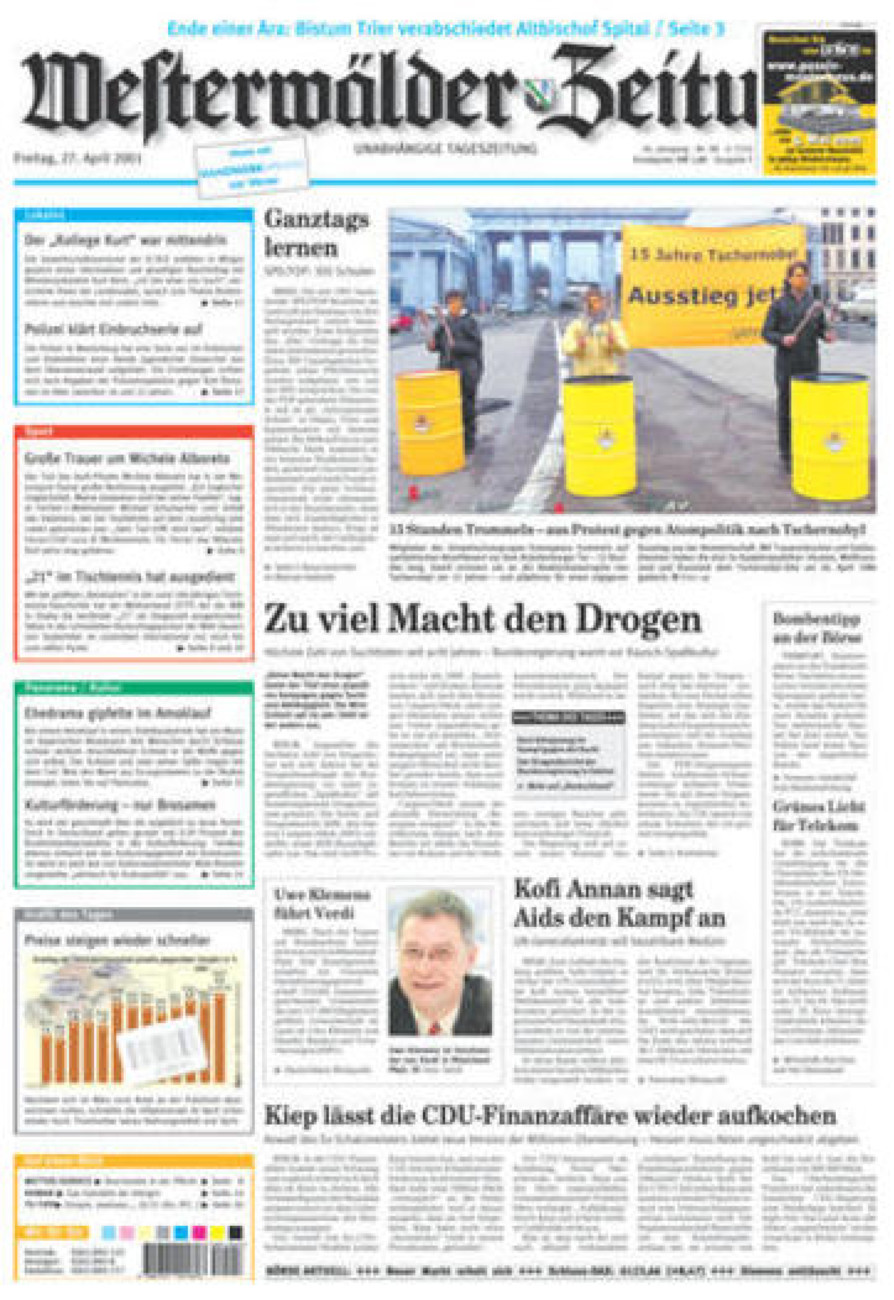 Westerwälder Zeitung vom Freitag, 27.04.2001