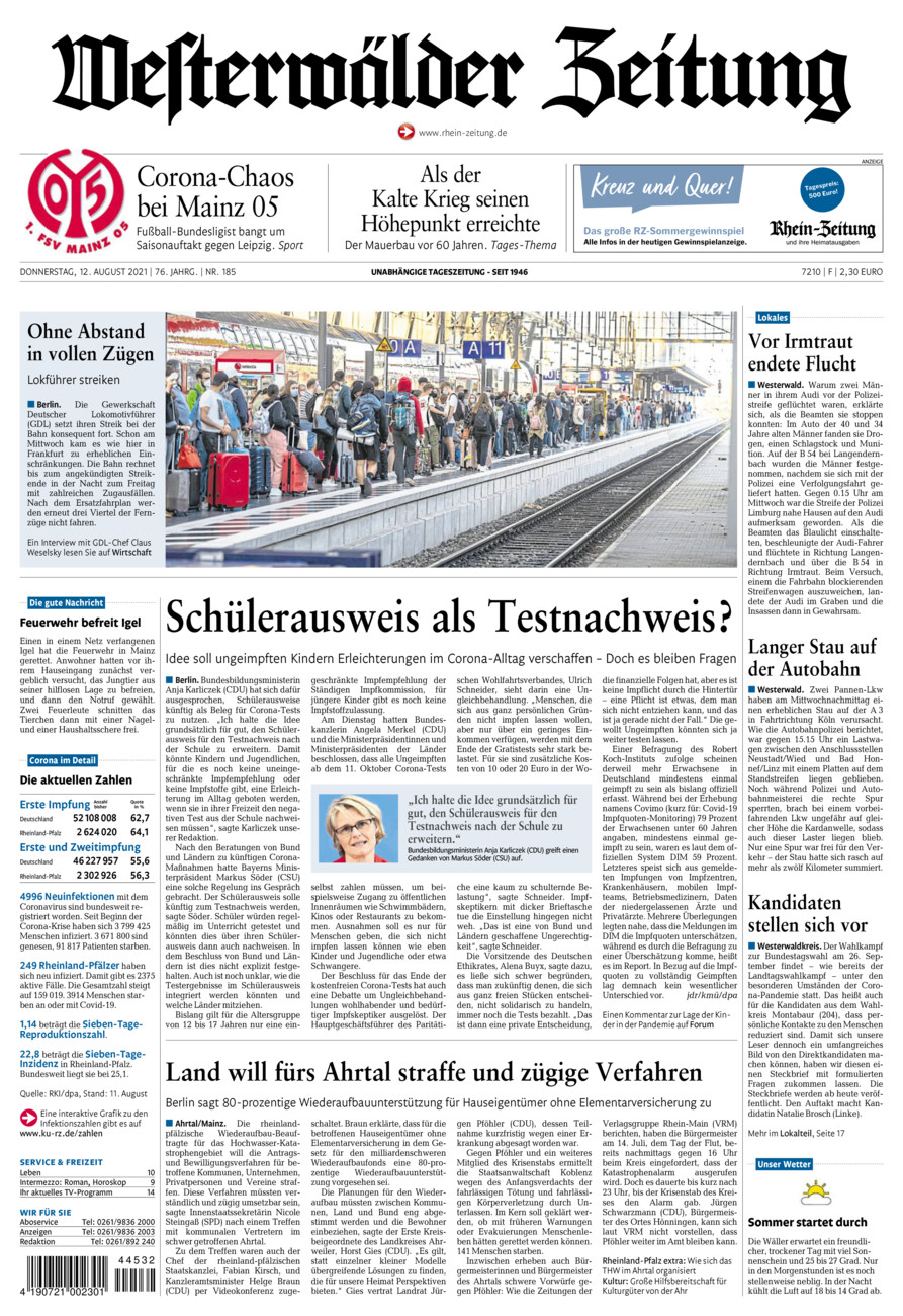 Westerwälder Zeitung vom Donnerstag, 12.08.2021