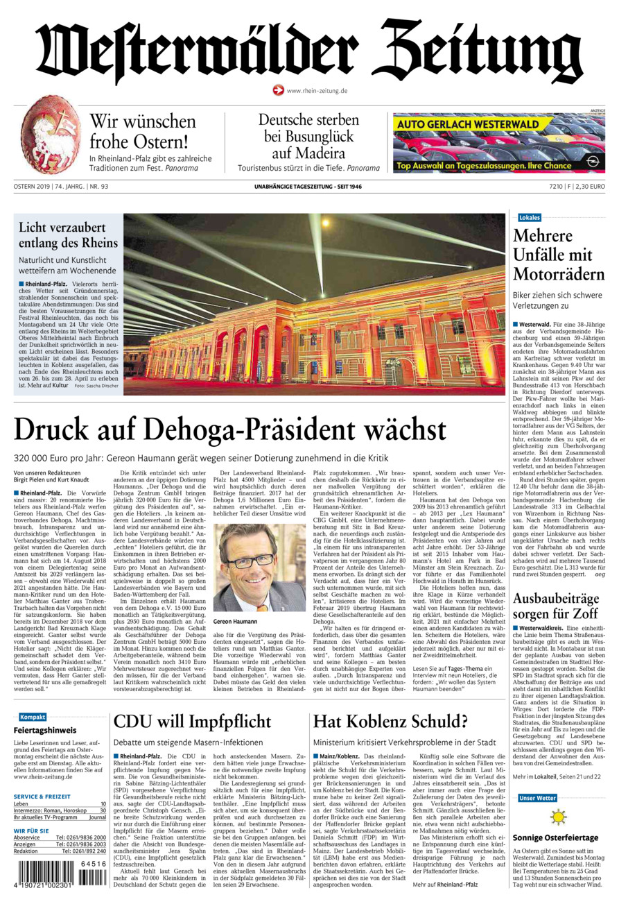 Westerwälder Zeitung vom Samstag, 20.04.2019