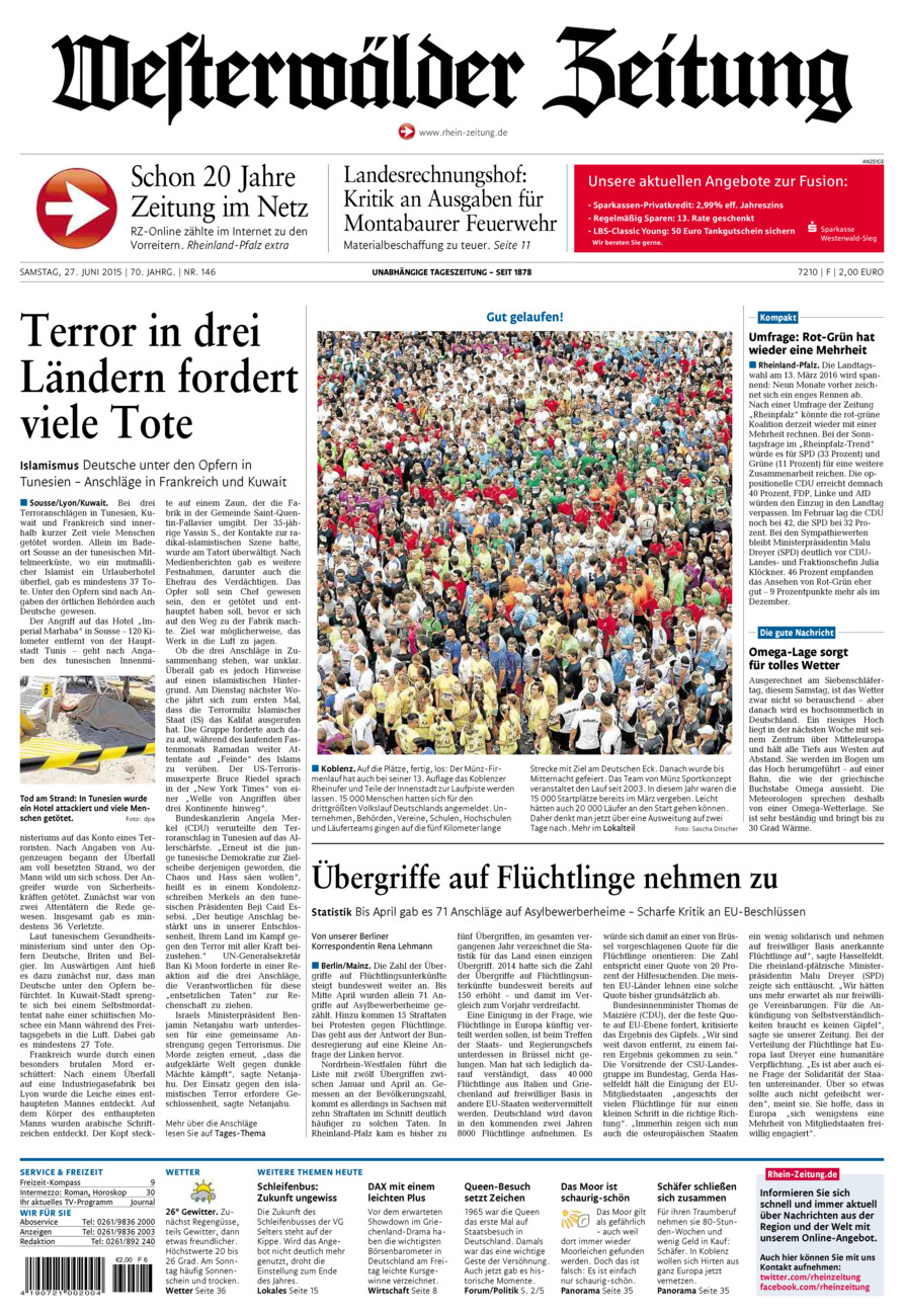 Westerwälder Zeitung vom Samstag, 27.06.2015