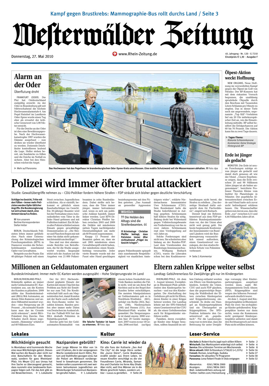 Westerwälder Zeitung vom Donnerstag, 27.05.2010