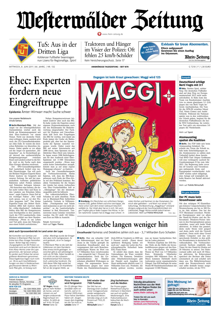 Westerwälder Zeitung vom Mittwoch, 08.06.2011