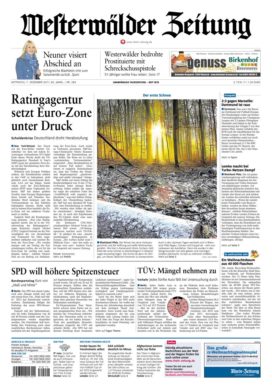Westerwälder Zeitung vom Mittwoch, 07.12.2011
