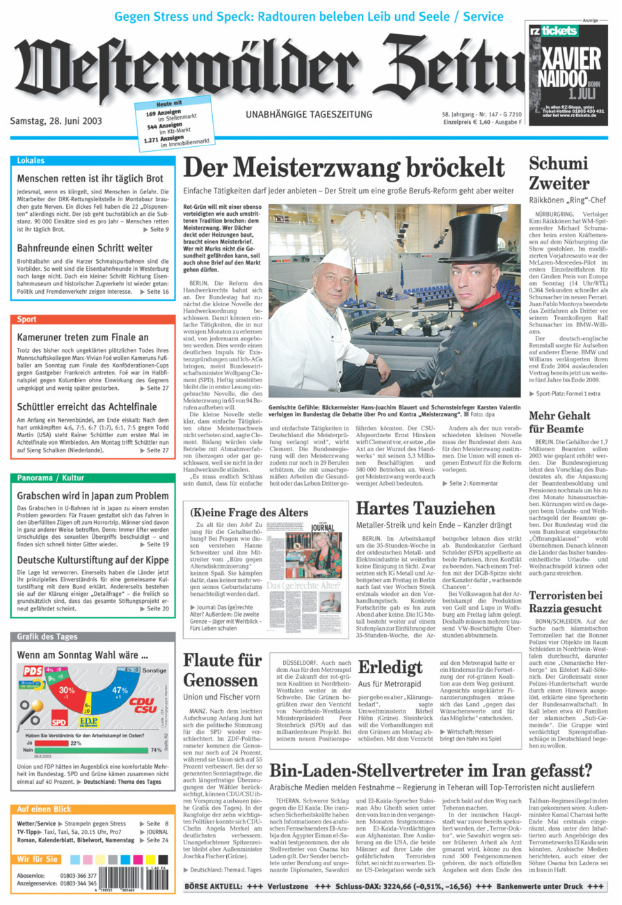 Westerwälder Zeitung vom Samstag, 28.06.2003