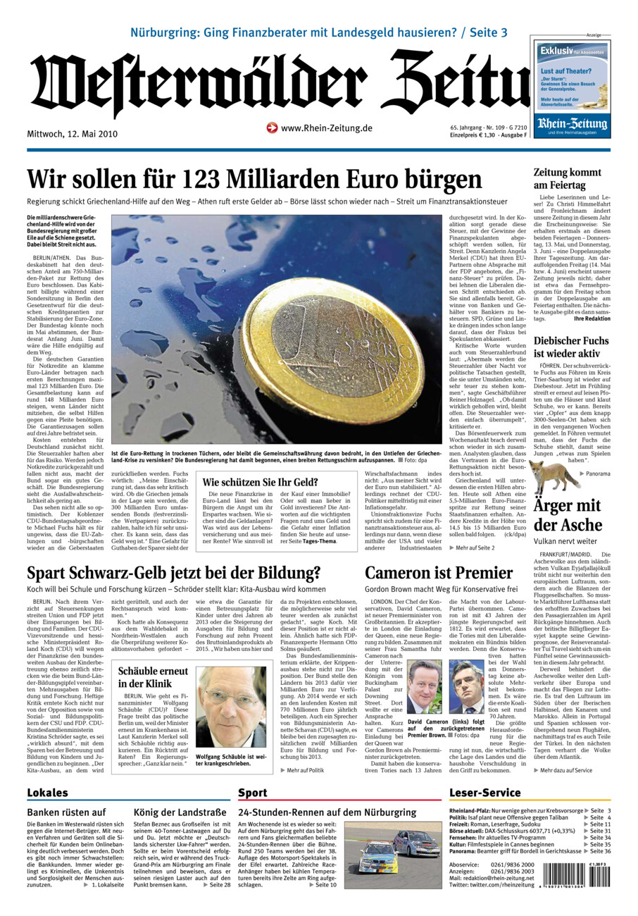 Westerwälder Zeitung vom Mittwoch, 12.05.2010