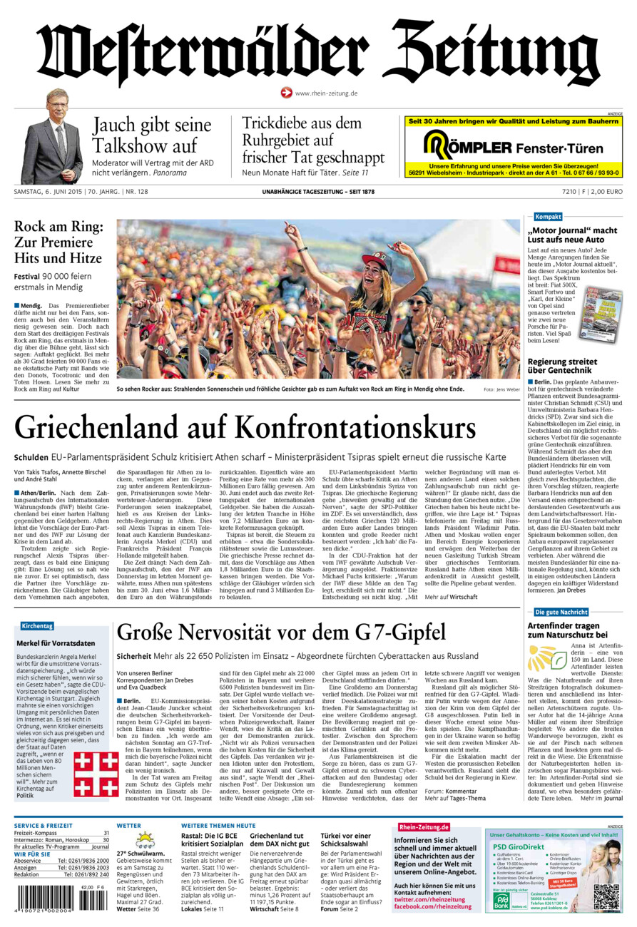 Westerwälder Zeitung vom Samstag, 06.06.2015