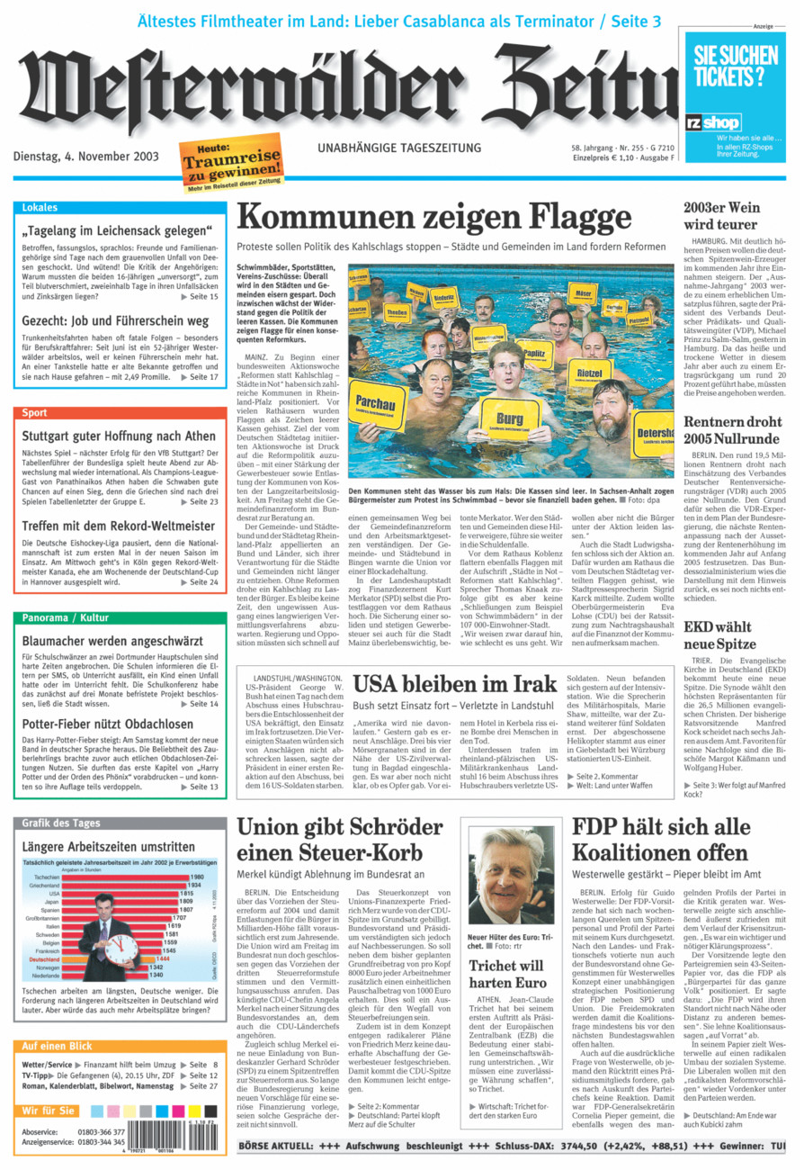 Westerwälder Zeitung vom Dienstag, 04.11.2003