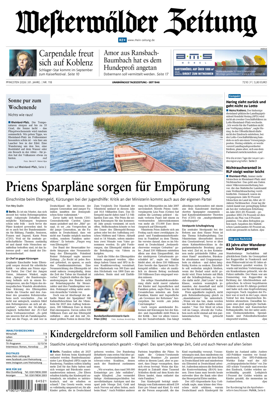 Westerwälder Zeitung vom Samstag, 23.05.2026