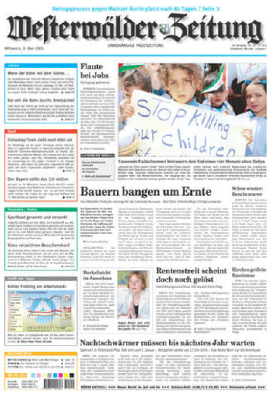 Westerwälder Zeitung vom Mittwoch, 09.05.2001