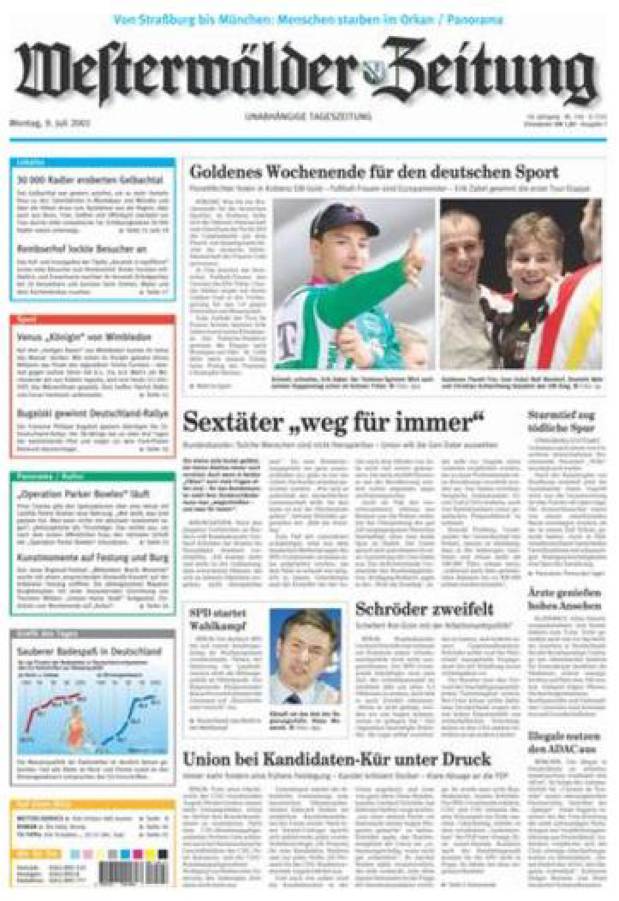 Westerwälder Zeitung vom Montag, 09.07.2001