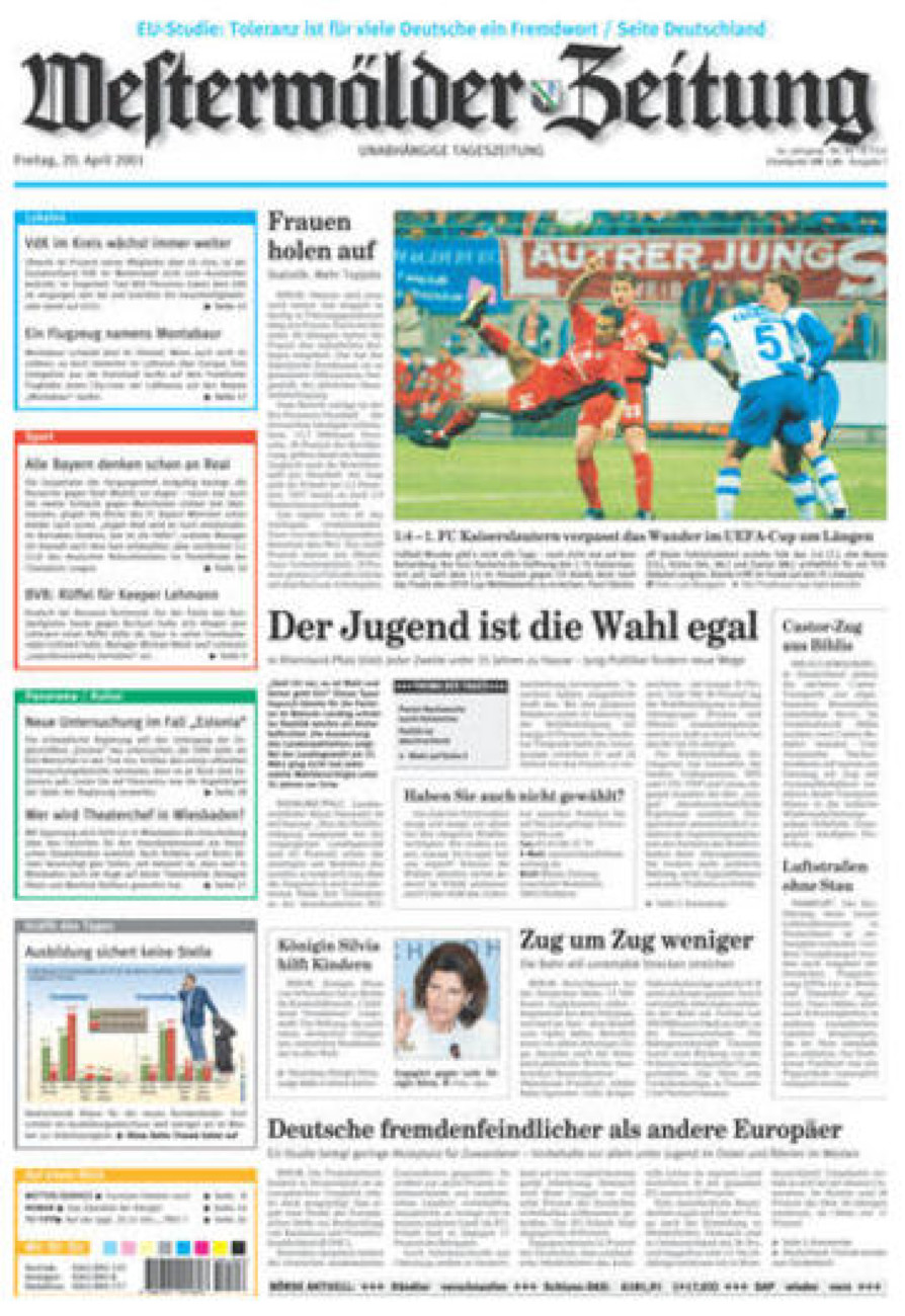 Westerwälder Zeitung vom Freitag, 20.04.2001