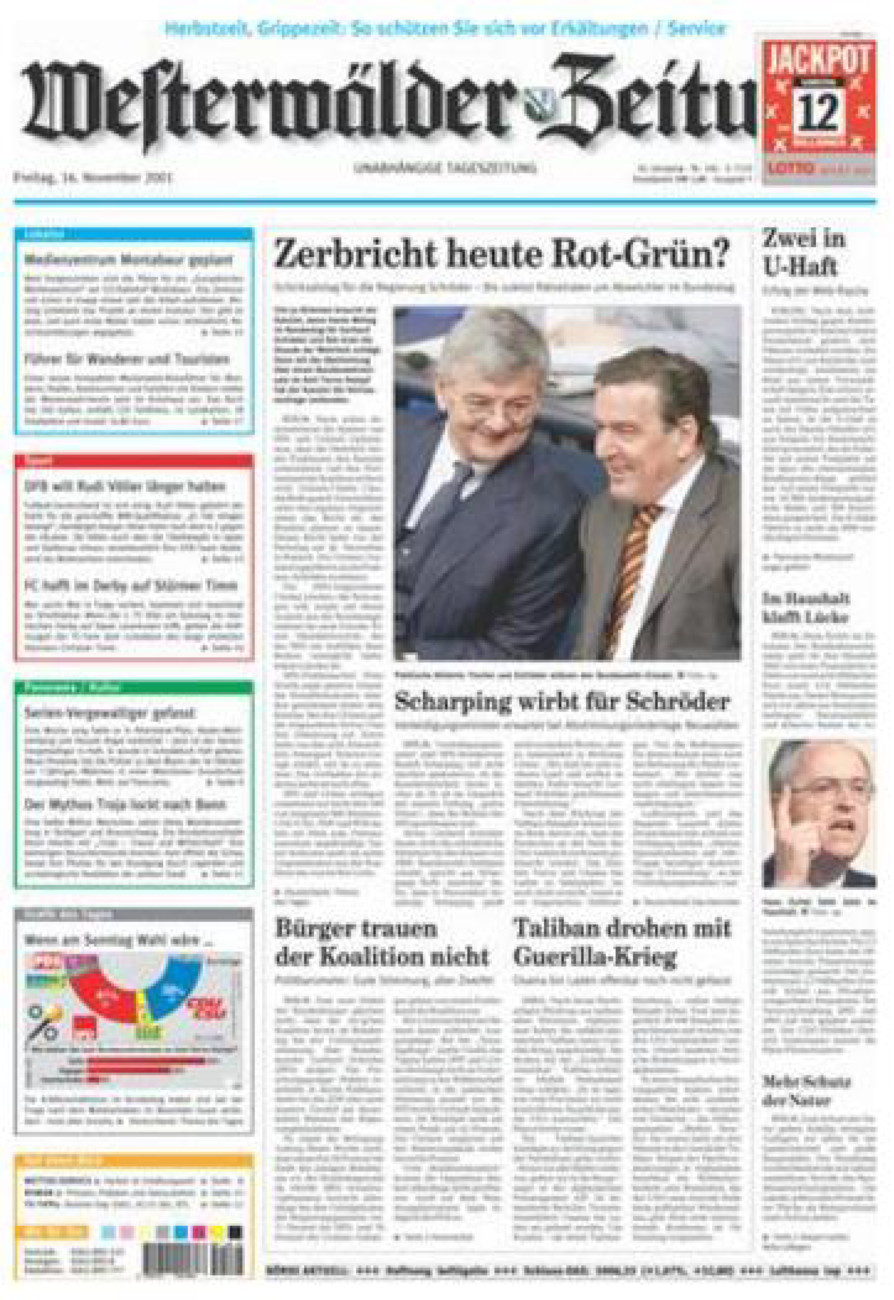 Westerwälder Zeitung vom Freitag, 16.11.2001