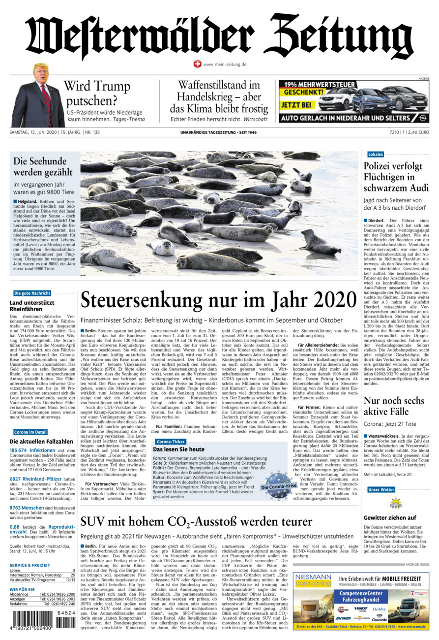 Westerwälder Zeitung vom Samstag, 13.06.2020