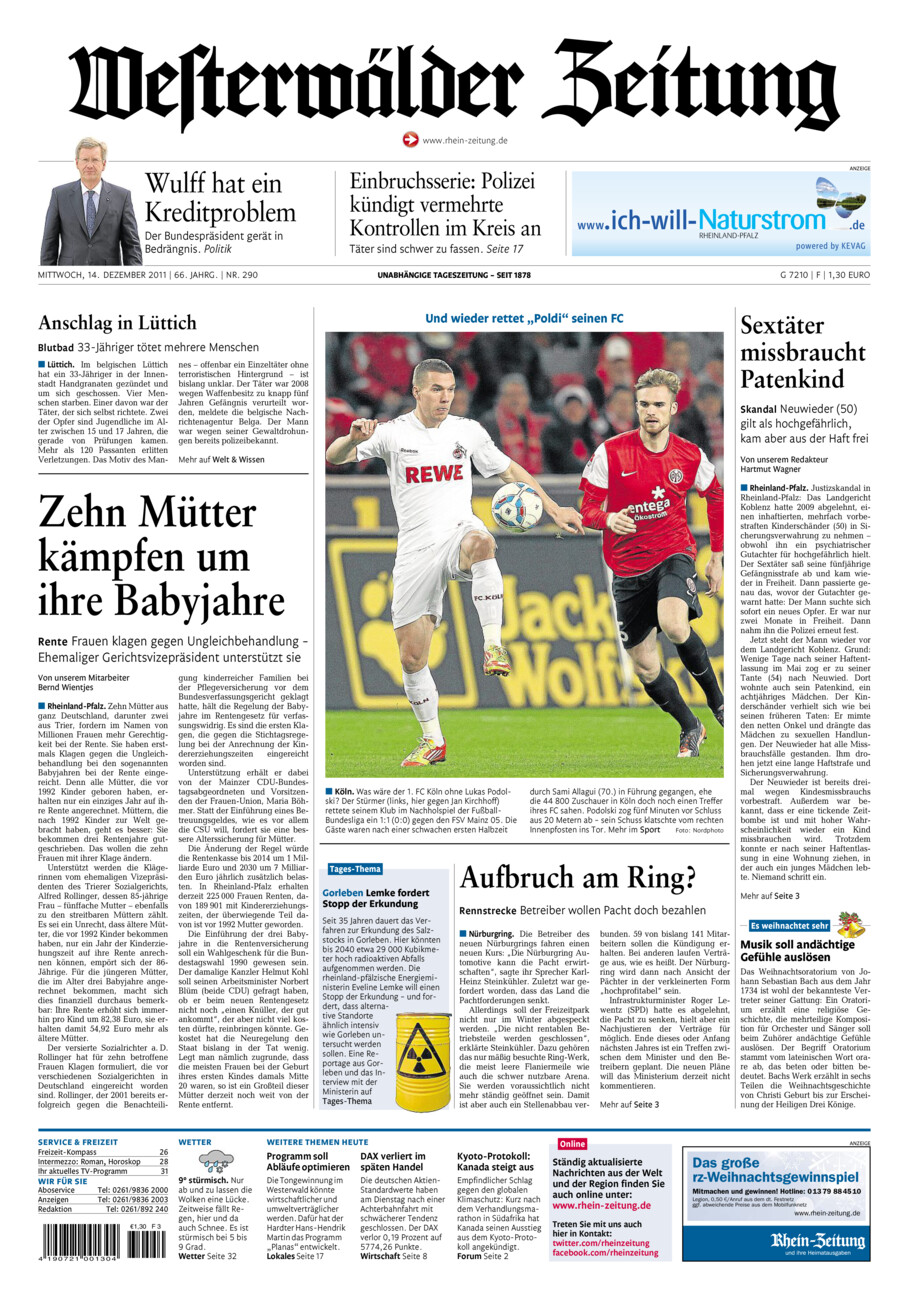 Westerwälder Zeitung vom Mittwoch, 14.12.2011