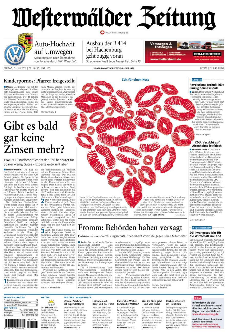 Westerwälder Zeitung vom Freitag, 06.07.2012