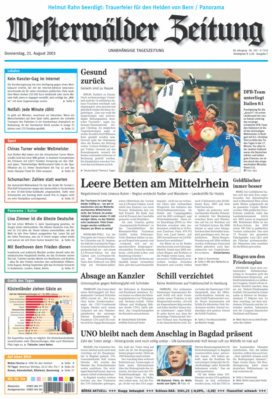 Westerwälder Zeitung vom Donnerstag, 21.08.2003