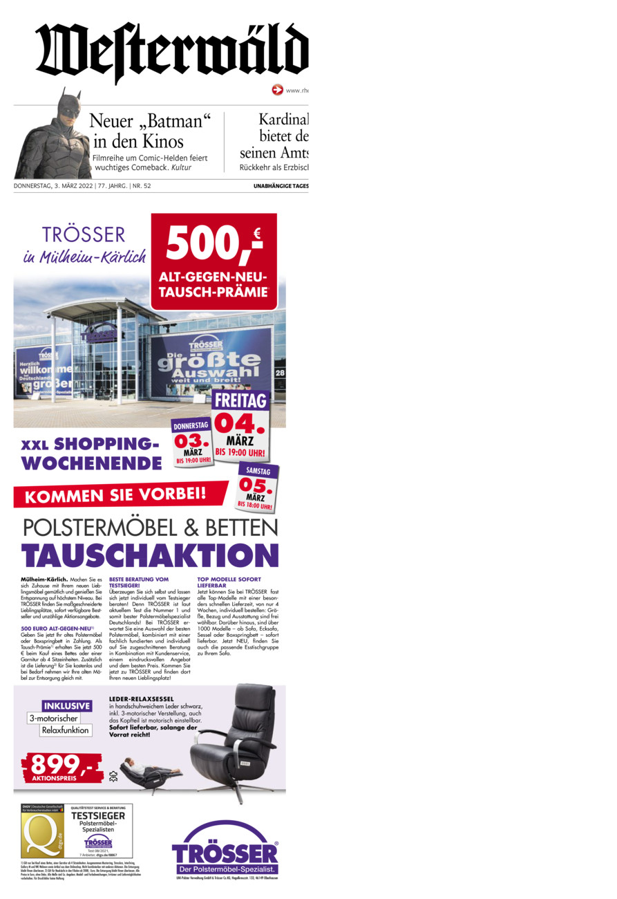 Westerwälder Zeitung vom Donnerstag, 03.03.2022