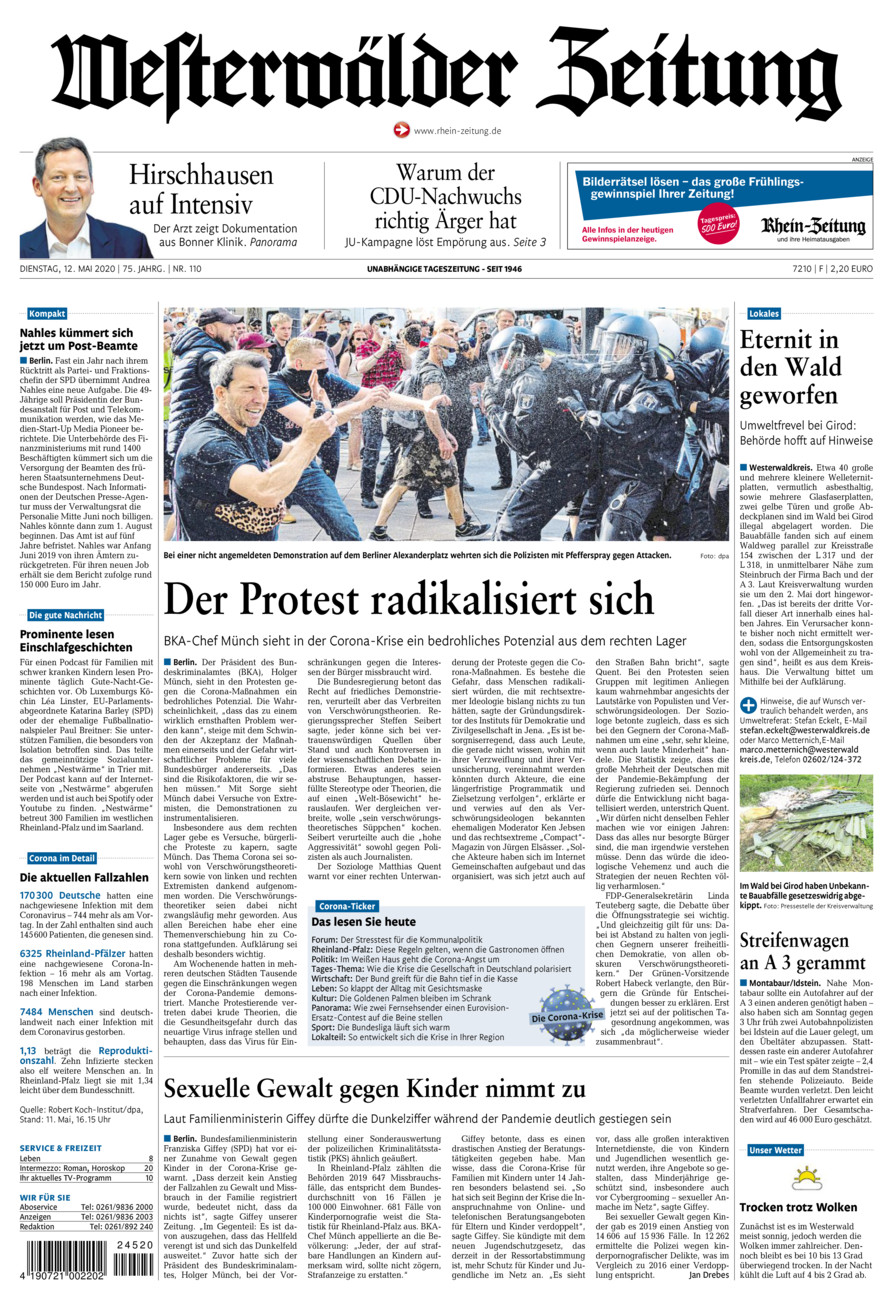 Westerwälder Zeitung vom Dienstag, 12.05.2020
