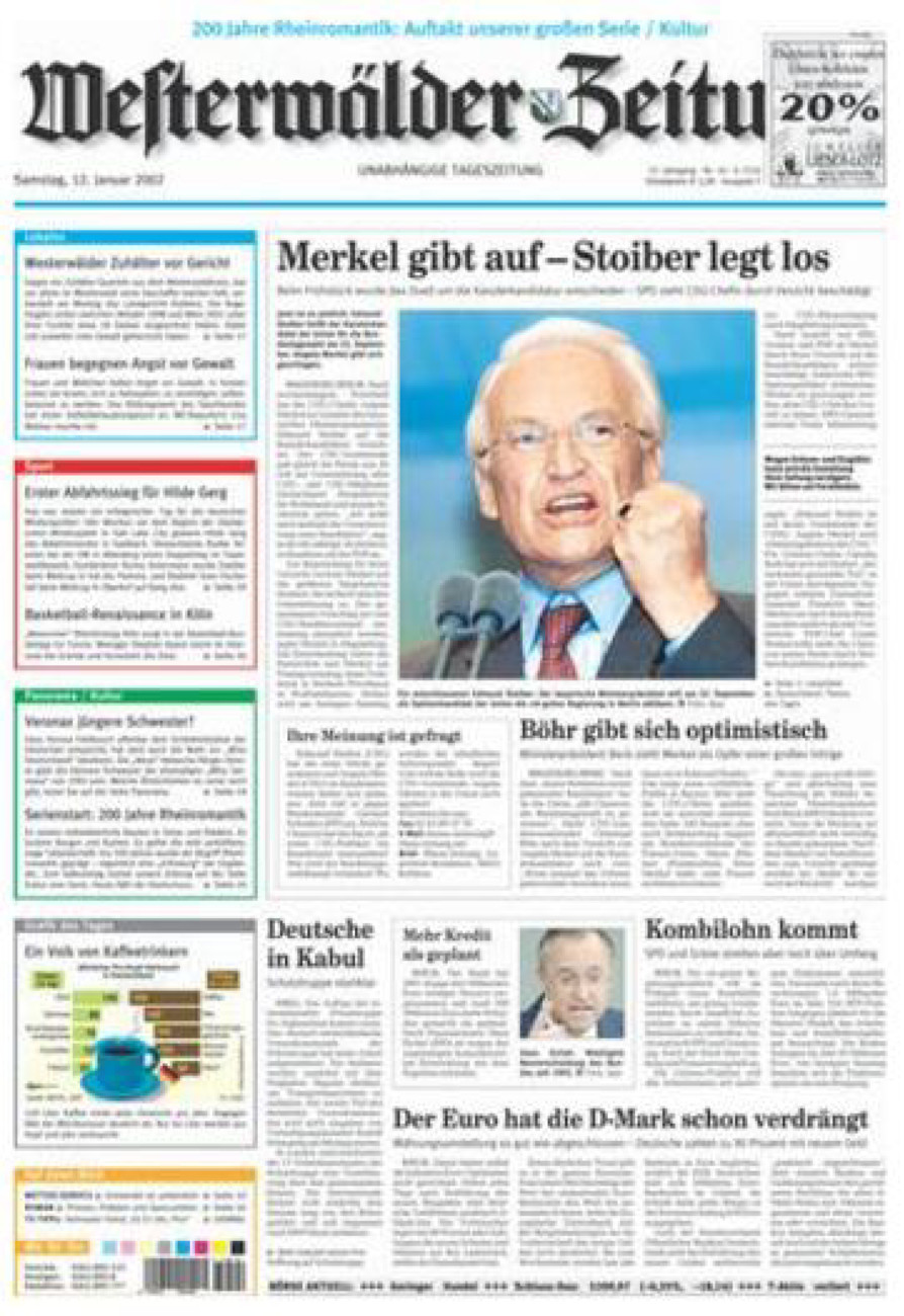 Westerwälder Zeitung vom Samstag, 12.01.2002