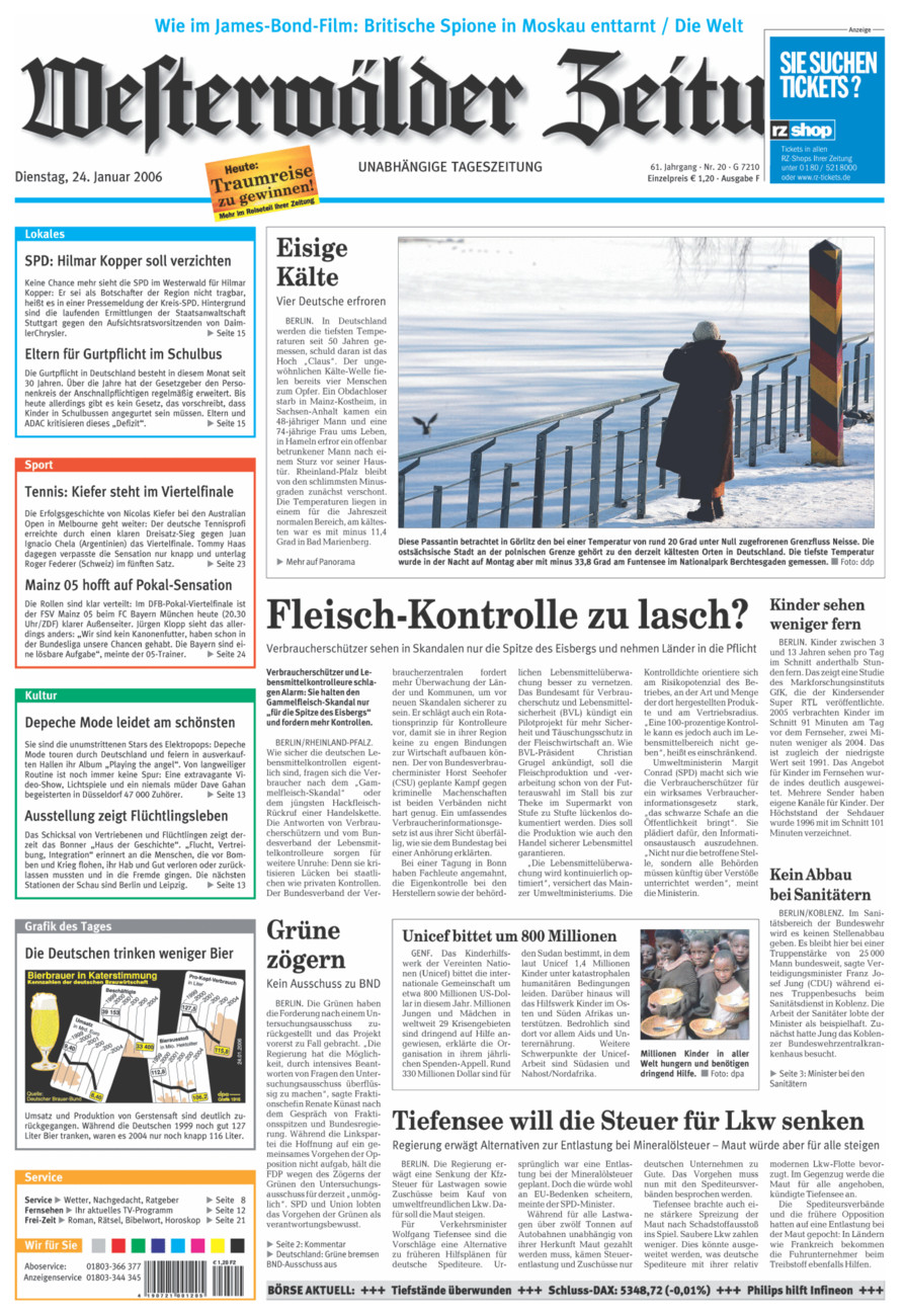 Westerwälder Zeitung vom Dienstag, 24.01.2006